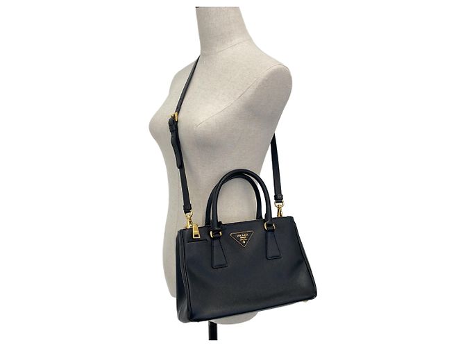 Borsa a mano/Borsa a tracolla Prada Galleria in pelle Saffiano Nero - vista 8