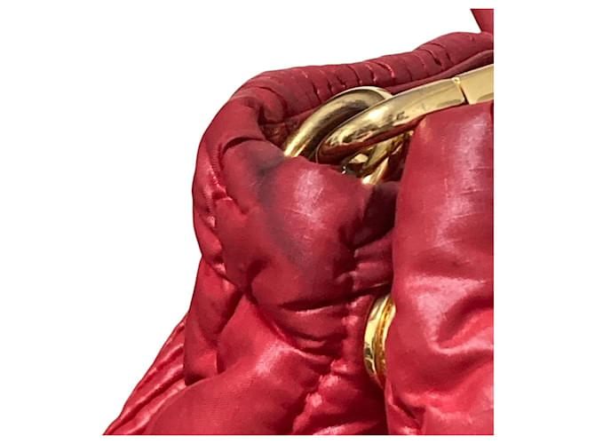Borsa Prada Tessuto Impuntu Rosso - vista 11