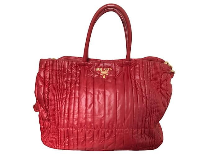 Borsa Prada Tessuto Impuntu Rosso - vista 2
