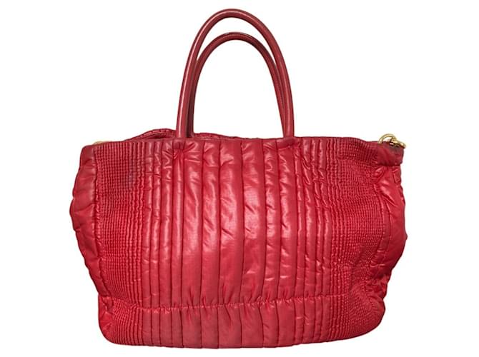 Borsa Prada Tessuto Impuntu Rosso - vista 3
