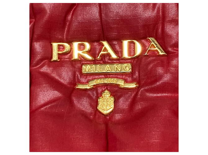 Borsa Prada Tessuto Impuntu Rosso - vista 6