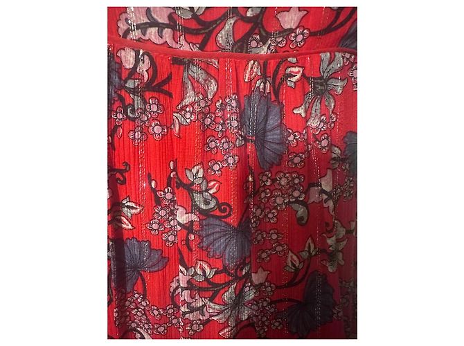 ba&sh rotes Kleid mit Blumenprint Mehrfarben - Ansicht 2