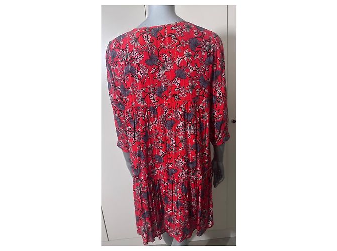 ba&sh rotes Kleid mit Blumenprint Mehrfarben - Ansicht 4