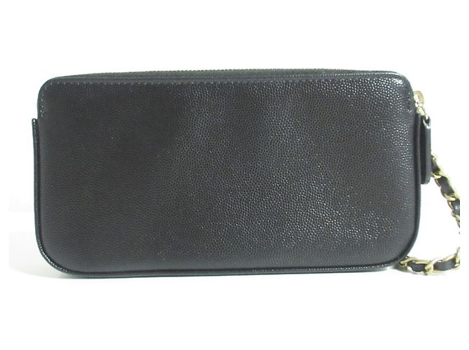 Borsa a tracolla con catena e portafoglio Chanel Deauville in pelle Caviar Nero - vista 2
