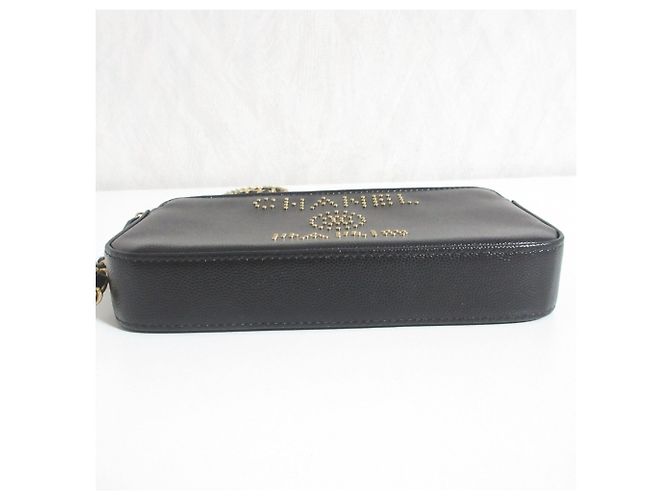 Borsa a tracolla con catena e portafoglio Chanel Deauville in pelle Caviar Nero - vista 5