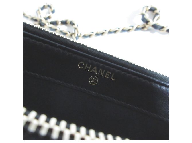 Borsa a tracolla con catena e portafoglio Chanel Deauville in pelle Caviar Nero - vista 9