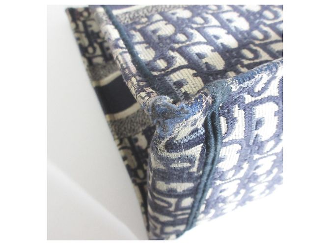 Borsa a mano Christian Dior Oblique Book Tote Blu navy - vista 10