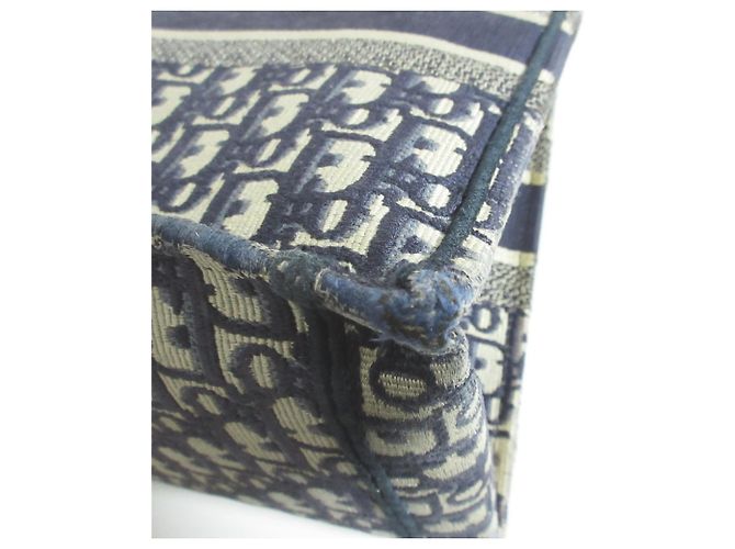 Borsa a mano Christian Dior Oblique Book Tote Blu navy - vista 12