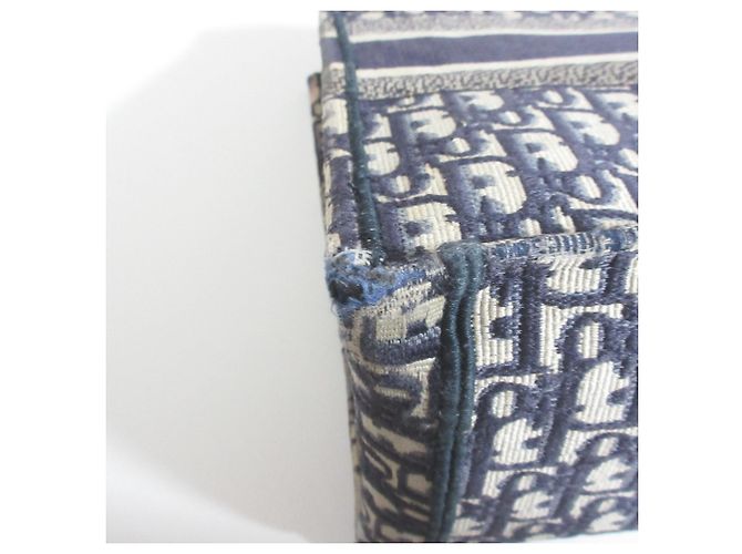 Borsa a mano Christian Dior Oblique Book Tote Blu navy - vista 13