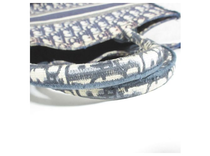 Borsa a mano Christian Dior Oblique Book Tote Blu navy - vista 14