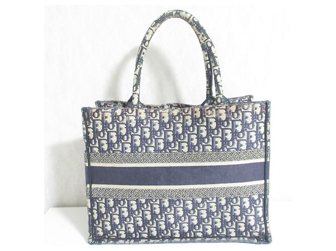 Borsa a mano Christian Dior Oblique Book Tote Blu navy - vista 2