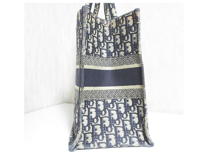 Borsa a mano Christian Dior Oblique Book Tote Blu navy - vista 3