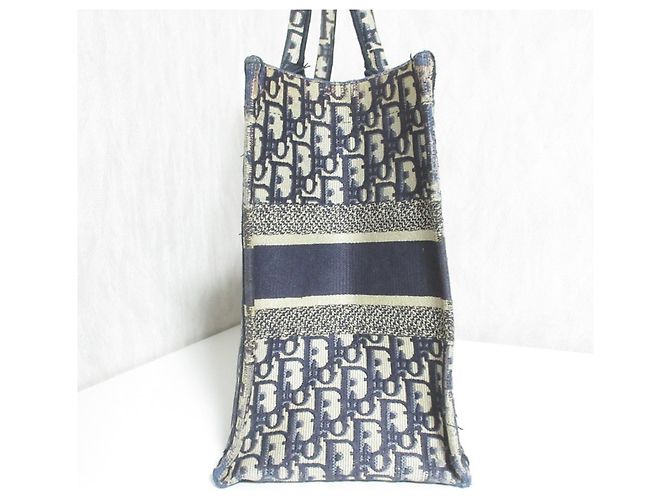 Borsa a mano Christian Dior Oblique Book Tote Blu navy - vista 4