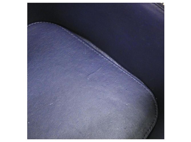 Borsa Chanel in pelle d'agnello blu navy - vista 8