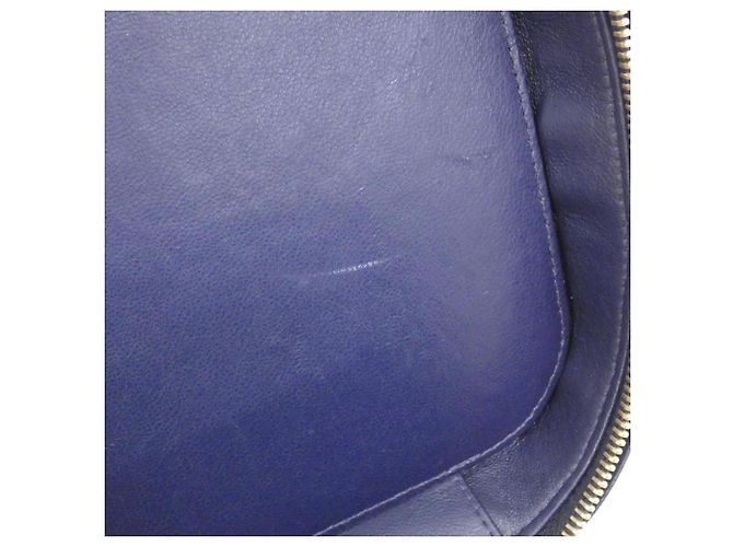 Borsa Chanel in pelle d'agnello blu navy - vista 9