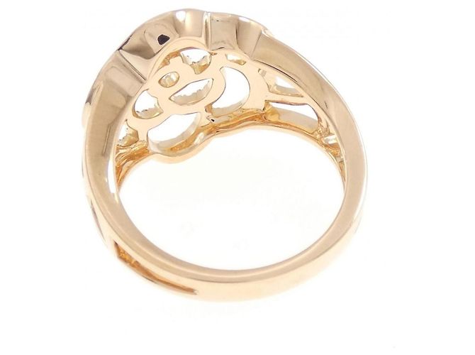 Anel Chanel Camellia em ouro rosa 18K e diamante Dourado - vista 3