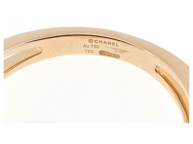 Anel Chanel Camellia em ouro rosa 18K e diamante Dourado - vista 4