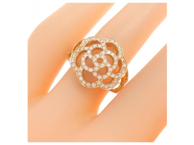 Anel Chanel Camellia em ouro rosa 18K e diamante Dourado - vista 5