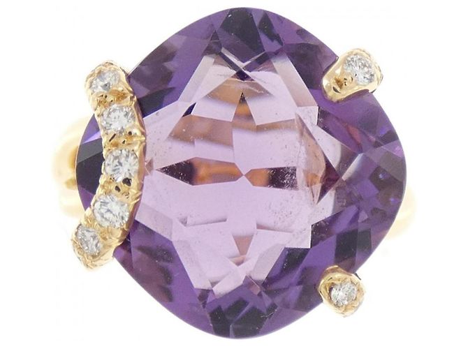 Anello Chanel Ametista e Diamanti in Oro Giallo D'oro - vista 2