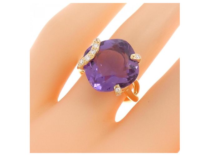 Anello Chanel Ametista e Diamanti in Oro Giallo D'oro - vista 5