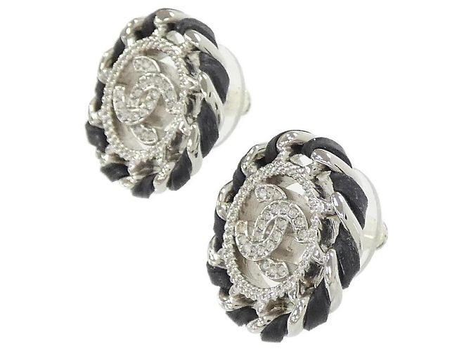 Orecchini a lobo Chanel ABG725 Nero Argento - vista 2