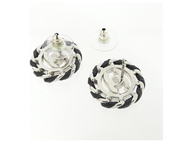 Orecchini a lobo Chanel ABG725 Nero Argento - vista 3