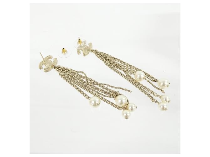 Orecchini a catena Chanel AB0672 Oro e Bianco D'oro - vista 3