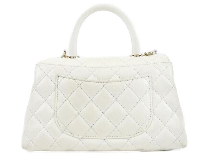 Borsa Chanel 92990 Bianca in pelle di vitello grana Bianco - vista 2