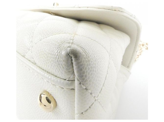 Borsa Chanel 92990 Bianca in pelle di vitello grana Bianco - vista 3