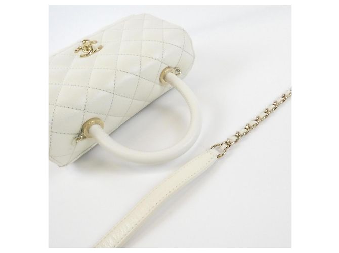 Borsa Chanel 92990 Bianca in pelle di vitello grana Bianco - vista 7