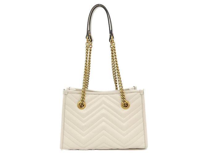 Borsa a tracolla Gucci GG Marmont Bianco - vista 2