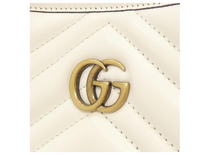 Borsa a tracolla Gucci GG Marmont Bianco - vista 4