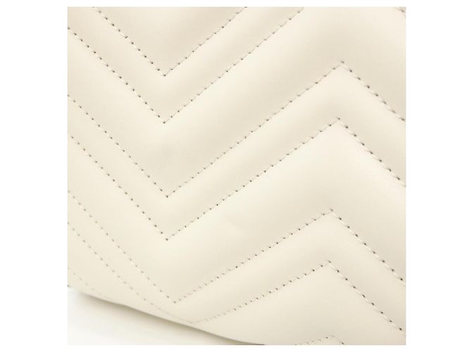 Borsa a tracolla Gucci GG Marmont Bianco - vista 8