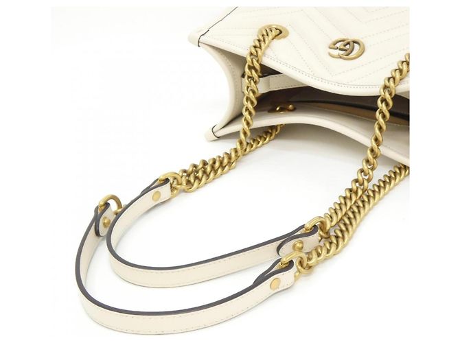 Borsa a tracolla Gucci GG Marmont Bianco - vista 9