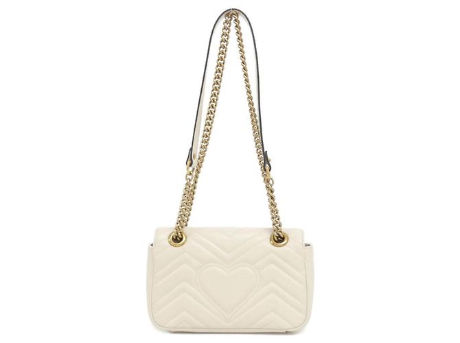 Borsa a tracolla Gucci GG Marmont Bianco - vista 2