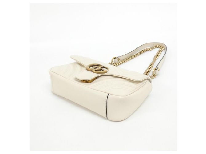 Borsa a tracolla Gucci GG Marmont Bianco - vista 3