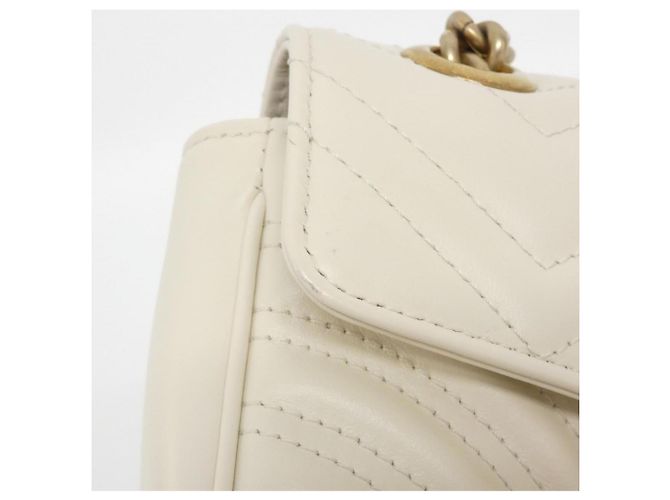 Borsa a tracolla Gucci GG Marmont Bianco - vista 4