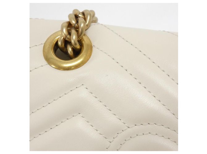 Borsa a tracolla Gucci GG Marmont Bianco - vista 6