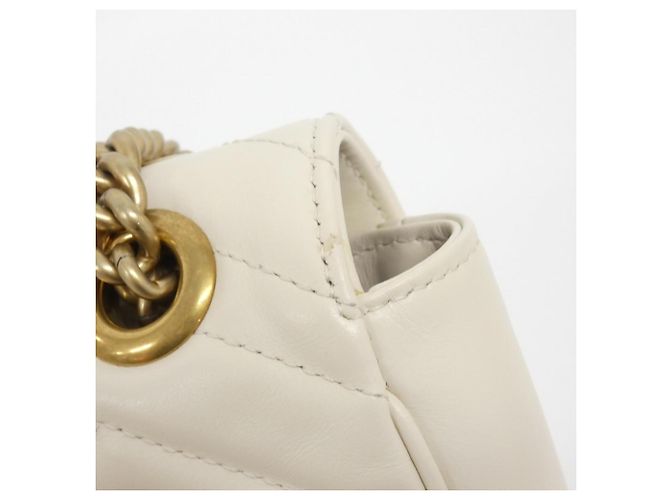 Borsa a tracolla Gucci GG Marmont Bianco - vista 7