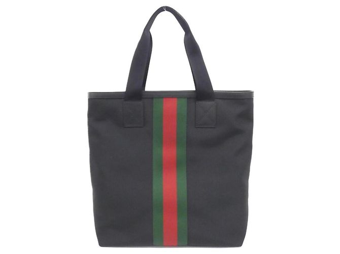 Gucci Handtasche aus schwarzem Canvas - Ansicht 2