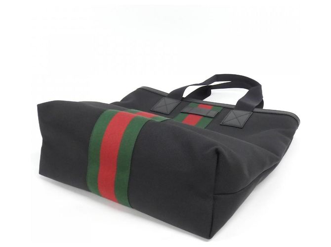 Gucci Handtasche aus schwarzem Canvas - Ansicht 3