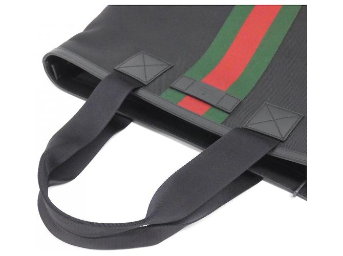 Gucci Handtasche aus schwarzem Canvas - Ansicht 6