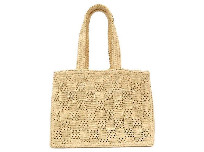 Louis Vuitton Damier Raffia Summer Shopper Tote MM Beige - vista 2