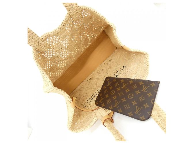 Louis Vuitton Damier Raffia Summer Shopper Tote MM Beige - vista 8