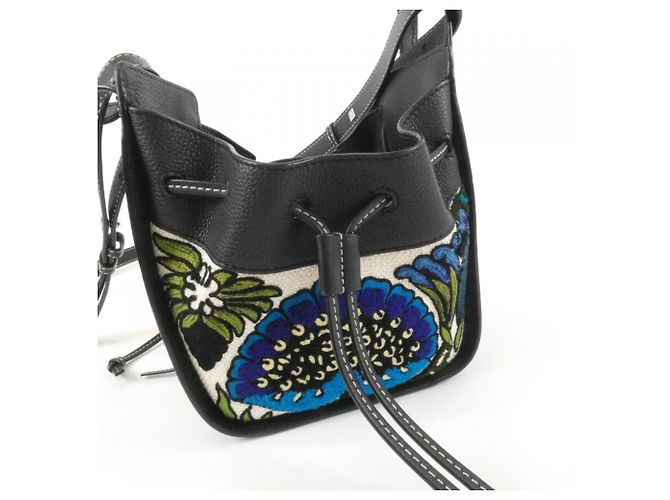 Borsa Loewe nera in pelle e tela Nero - vista 4