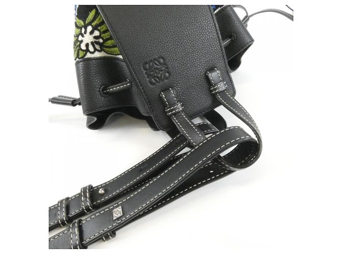 Borsa Loewe nera in pelle e tela Nero - vista 7