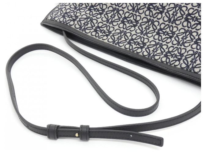 Borsa a pochette Loewe Flamenco Nero Blu navy - vista 4
