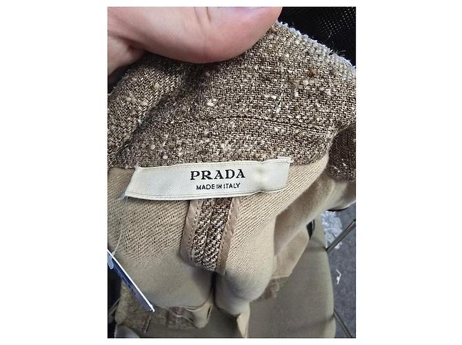 Elegant Prada Brown Silk Blend Dress & Jacket Set Sz.44 Pre-owned - view 13