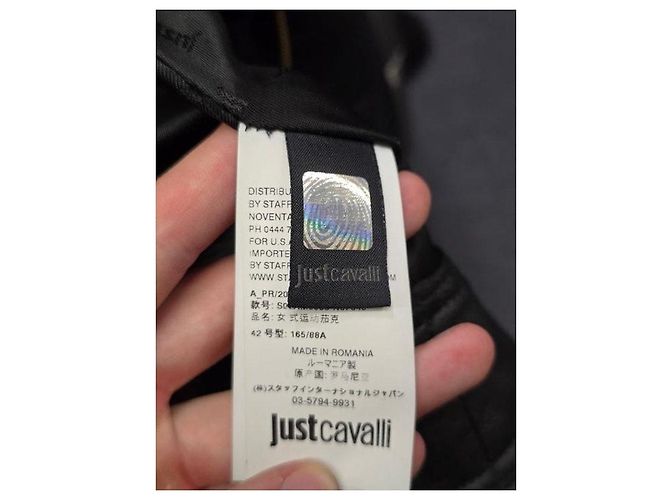 Roberto Cavalli Just Cavalli Chic Lederjacke mit Animal-Print IT 42 gebraucht - Ansicht 7