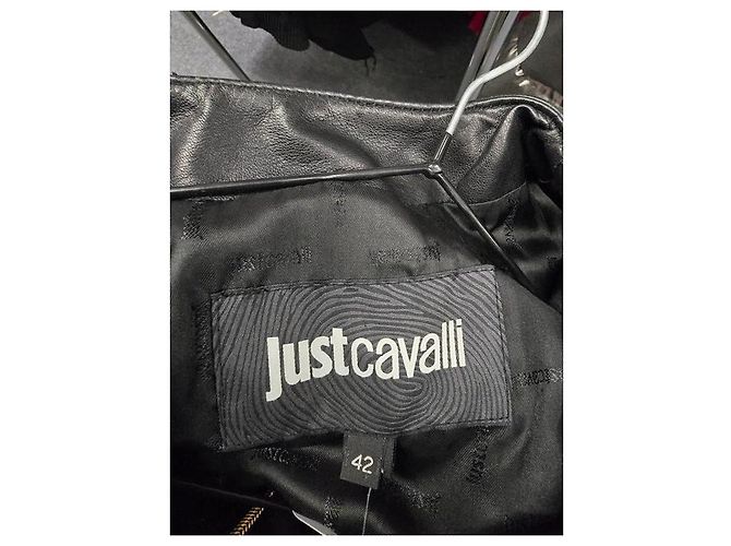 Roberto Cavalli Just Cavalli Chic Lederjacke mit Animal-Print IT 42 gebraucht - Ansicht 8